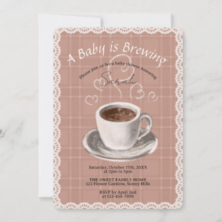 A Baby is Brewing Coffee Baby Show Invitation 招待状