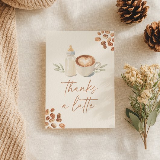 A Baby is Brewing Coffee Baby Shower サンキューカード