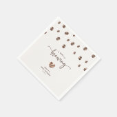 'a Baby is Brewing' Coffee Baby Shower スタンダードカクテルナプキン (角)