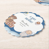 A Baby Is Brewing Coffee Baby Shower ペーパーコースター (アングル)