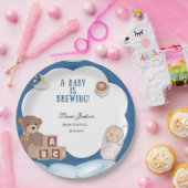 A Baby Is Brewing Coffee Baby Shower  ペーパープレート (パーティー)