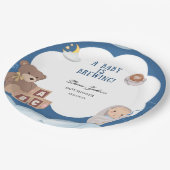 A Baby Is Brewing Coffee Baby Shower  ペーパープレート (アングル)