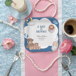 A Baby Is Brewing Coffee Baby Shower ペーパープレート