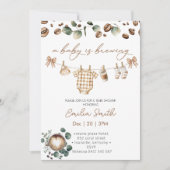 A Baby Is Brewing Coffee Baby Shower 招待状 (正面)