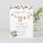 A Baby Is Brewing Coffee Baby Shower 招待状 (スタンド正面)