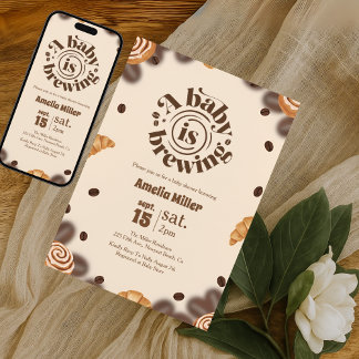 A Baby is Brewing Coffee Baby Shower 招待状