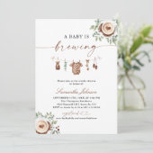 A Baby Is Brewing Coffee Baby Shower 招待状 (スタンド正面)