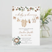 A Baby Is Brewing Coffee Baby Shower 招待状 (スタンド正面)