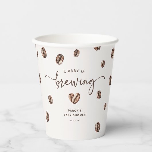 'a Baby is Brewing' Coffee Baby Shower 紙コップ (正面)