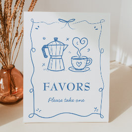 A Baby Is Brewing Coffee Baby Shower Favors Sign 台座サイン
