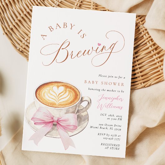 A Baby Is Brewing Coffee Baby Shower Invitation 招待状