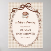 A Baby is Brewing Coffee Baby Shower Welcome ポスター (正面)