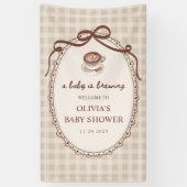 A Baby is Brewing Coffee Baby Shower Welcome  横断幕 (縦)