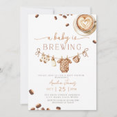 A Baby is Brewing Coffee Bean Baby Shower 招待状 (正面)