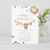 A Baby is Brewing Coffee Bean Baby Shower 招待状 (スタンド正面)