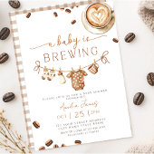 A Baby is Brewing Coffee Bean Baby Shower 招待状