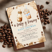 A Baby is Brewing Coffee Boy Baby Shower  招待状