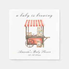 A Baby Is Brewing Coffee Cart Baby Shower スタンダードカクテルナプキン