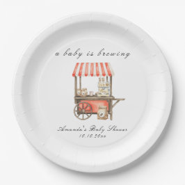 A Baby Is Brewing Coffee Cart Baby Shower ペーパープレート