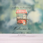 A Baby Is Brewing Coffee Cart Baby Shower Welcome アクリルサイン (ニュートラル)