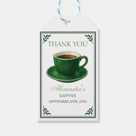 A Baby Is Brewing Coffee Cup Baby Shower ギフトタグ (正面)