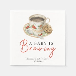 A Baby Is Brewing Coffee Cup Baby Shower スタンダードカクテルナプキン