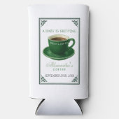 A Baby Is Brewing Coffee Cup Baby Shower スリム缶クーラー (正面)