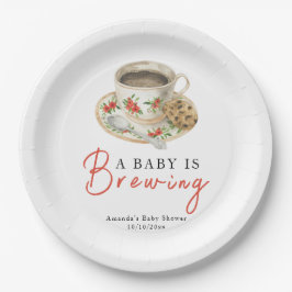 A Baby Is Brewing Coffee Cup Baby Shower ペーパープレート
