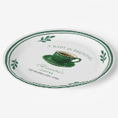 A Baby Is Brewing Coffee Cup Baby Shower ペーパープレート (アングル)