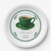 A Baby Is Brewing Coffee Cup Baby Shower ペーパープレート (正面)