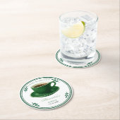 A Baby Is Brewing Coffee Cup Baby Shower ラウンドペーパーコースター (インサイチュ)