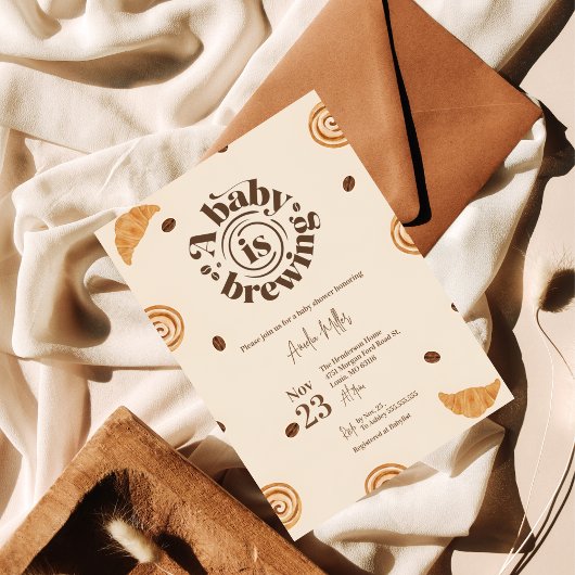 A Baby is Brewing | Coffee & Pastry Baby Shower 招待状