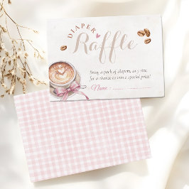 A baby is brewing coffee pink bow diaper raffle エンクロージャーカード