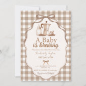 A Baby is Brewing Coffee Pot Bean Baby Shower 招待状 (正面)