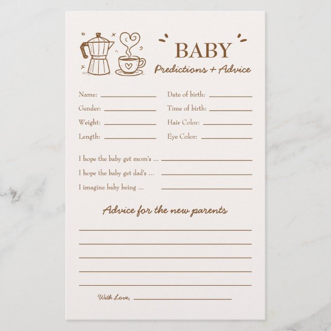 A Baby Is Brewing Coffee Predictions and Advice (正面)