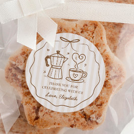 A Baby Is Brewing Coffee Thank You ラウンドシール