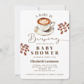 A Baby is Brewing Coffee Theme Baby Shower 招待状 (正面)