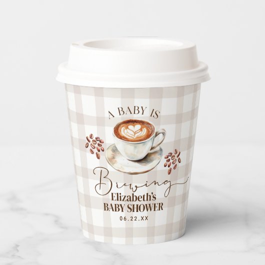 A Baby is Brewing Coffee Theme Baby Shower 紙コップ (裏面)