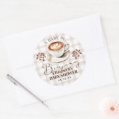A Baby is Brewing Coffee Theme Baby Shower Sticker ラウンドシール (封筒)