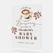 A Baby is Brewing Coffee Theme Baby Shower Welcome アクリルサイン (傾斜)