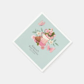 A Baby is brewing garden tea party Baby shower スタンダードカクテルナプキン (角)