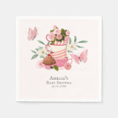 A Baby is brewing garden tea party Baby shower スタンダードカクテルナプキン (正面)