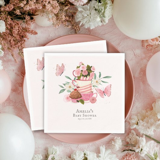 A Baby is brewing garden tea party Baby shower スタンダードカクテルナプキン