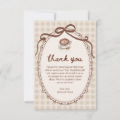 A Baby is Brewing Gingham Coffee Baby Shower  サンキューカード (正面)