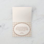 A Baby is Brewing Gingham Coffee Baby Shower サンキューカード (内部)