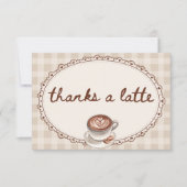 A Baby is Brewing Gingham Coffee Baby Shower サンキューカード (正面)