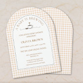 A Baby Is Brewing  Gingham Coffee Baby Shower  招待状