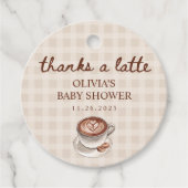 A Baby is Brewing Gingham Coffee Baby Shower Gift フェイバータグ (正面)