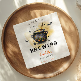 A Baby is Brewing Halloween Cauldron Baby Shower スタンダードカクテルナプキン