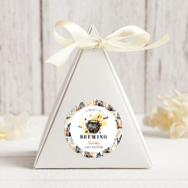 A Baby is Brewing Halloween Cauldron Baby Shower ラウンドシール